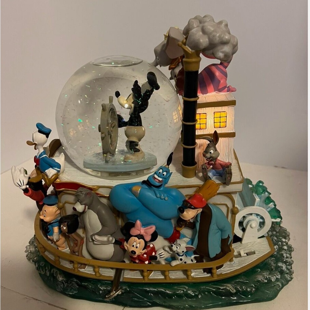 Disney 75th Anniversary Mickey Mouse Steamboat Snow Globe